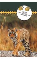 Tiger Notebook: Tiger Journal, Blank Wide Ruled Notebook, 6x9 matte finished Tiger Notebook, 150 pages of wide ruled paper