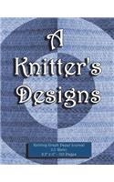 Knitting Graph Paper Journal. 2: 3 Ratio. 8.5" x 11". 120 Pages: Knitted Texture Dark Light Blue Circle Pattern Cover. Knitter's Graph Paper Journal, Knitting Graphs, Knitters Journ