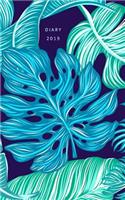 Diary 2019: Modern Botanical Design - Monthly Planner for 2019 (Also Dec2018) with Yearly Overviews, Monthly Calendars, Schedule, Note and List Sections to Simp