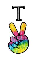 T: Monogrammed Peace Sign Letter T