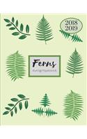 2018 2019 Ferns 15 Months Daily Planner: Academic Hourly Organizer in 15 Minute Interval; Appointment Calendar with Address Book & Note Section; Monthly & Weekly Goals Journal with Quotes