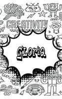 Gloria: Personalized Doodle Journal, Notebook Diary Features 120 Pages of Lined Paper Featuring 120 Pages 6x9