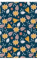 Bullet Journal Notebook Leafy Pattern on Blue