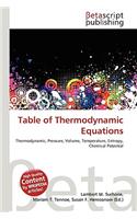 Table of Thermodynamic Equations: (English)