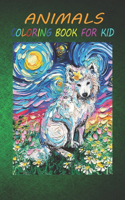 Animal Coloring Book For Kids: Cute Samoyed and flowers Starry Night Dog Art by Aja Fun, Easy, and Relaxing Coloring Book for Animal Lovers