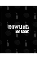 Bowling Log Book: Score Tracker Sheets for Up to 16 Players Per Page - Black