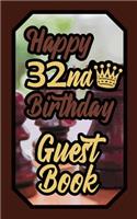 Happy 32nd Birthday Guest Book: 32 Boardgames Celebration Message Logbook for Visitors Family and Friends to Write in Comments & Best Wishes Gift Log (Birth Day Guestbook)