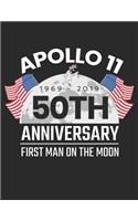 Moon Landing Notebook: 50th Anniversary Apollo 11 Man on the Moon Blank Lined College Ruled Journal Book(5 Space Exploration)