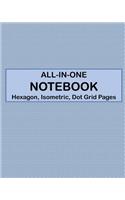 ALL-IN-ONE NOTEBOOK - Hexagon, Isometric, Dot Grid Pages