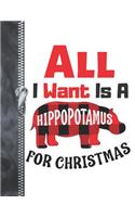 All I Want Is A Hippopotamus For Christmas: Red Buffalo Plaid Blank Holiday Doodling & Drawing Art Book Sketchbook Journal For Boys And Girls