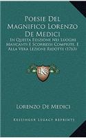 Poesie Del Magnifico Lorenzo De Medici