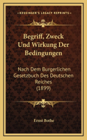Begriff, Zweck Und Wirkung Der Bedingungen