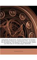 Colonies Agricoles, Écoles Rurales Et Écoles De Réforme Pour Les Indigents, Etc., En Suisse, En Allemagne, En France, En Angleterre, Dans Les Pays-bas Et En Belgique: Rapport ......