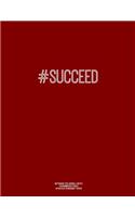 Notebook for Cornell Notes, 120 Numbered Pages, #SUCCEED, Burgundy Cover
