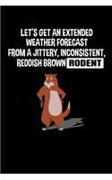 Let's Get an Extended Weather Forecast From a Jittery, Inconsistent Reddish Brown Rodent: Journal / Notebook / Diary Gift - 6"x9" - 120 pages - White Lined Paper - Matte Cover