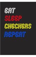 Eat Sleep checkers Repeat Notebook Fan Sport Gift