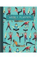 Weekly Planner: Yoga Cover 8x10" 120 Pages/60 Weeks Checklist Planning Undated Organizer & Journal - Christmas Gifts