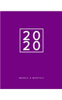 2020 Weekly & Monthly: Solid Purple 2020 Planner