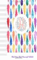 H Blank Music Sheet Manuscript Notebook