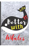Blank Vegan Recipe Book "Life Is Better With Whales": Best Blank Vegan CookBook to Write In - Collect the Recipes You Love in Your Own Custom Notebook Cooking - 6" x 09" 101 Pages Blank Vegan Recipe Jou