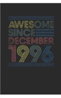 Awesome Since December 1996: Graph Paper Notebook - 23rd Birthday Gift or 23 years old Anniversary Gift Idea
