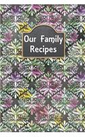 Our Family Recipes: Blank Lined Pages with Recipe Templates to Fill in Your Own Handwritten Recipes