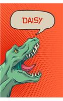 Daisy: Personalized Dino Drawl and Write, Writing Practice Paper for Kids Notebook with Lined Sheets and Space to Doodle for K-5 Students 120 Pages 6x9