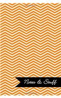 Notes & Stuff Lined Notebook With Tangerine Chevron Pattern Cover