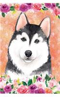 Journal Notebook For Dog Lovers Husky In Flowers 5: Blank Journal To Write In, Unlined For Journaling, Writing, Planning and Doodling, For Women, Men, Kids, 160 Pages, Easy To Carry Size.(25 Journal Time Plain)