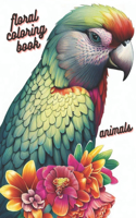 Floral coloring book, animals