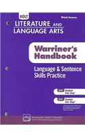 Holt Literature & Language Arts Warriner's Handbook: Language and Sentence Skills Practice Grade 9 Third Course