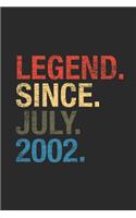 Legend July 2002: Graph Ruled Notebook - Journal for July Birthday Gift Idea