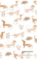 Garden Orange Dachshunds Notebook Journal (Size 5,5" x 8,5")