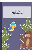 Abdiel: Personalized Notebooks - Sketchbook for Kids with Name Tag - Drawing for Beginners with 110 Dot Grid Pages - 6x9 / A5 size Name Notebook - Perfect a