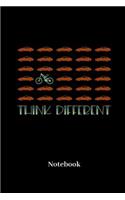 Think Different Notebook: Liniertes Notizbuch Für Biker, Radler Und Fahrrad Fans - Notizheft Klatte Für Männer, Frauen Und Kinder