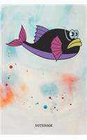 Notebook: Funny Fishing The Fish Planner / Organizer / Lined Notebook (6 x 9)