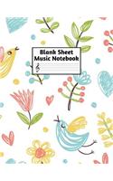 Blank Sheet Music Notebook: Easy Blank Staff Manuscript Book Large 8.5 X 11 Inches Musician Paper Wide 12 Staves Per Page for Piano, Flute, Violin, Guitar, Trumpet, Drums, Cell