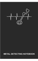 Metal Detecting Notebook: Lined Log Book For Treasure Hunter: Metal Detecting Journal - Heartbeat Ecg Gift