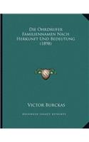 Die Ohrdrufer Familiennamen Nach Herkunft Und Bedeutung (1898)