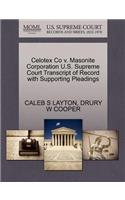 Celotex Co V. Masonite Corporation U.S. Supreme Court Transcript of Record with Supporting Pleadings