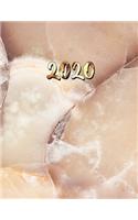 Gold & Beige Marmor Planer 2020: Wochenplaner 2020 - Monatsplaner 12 Monate Organizer - Einfacher Überblick über die Terminpläne - Agenda mit Raum für Notizen
