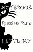 Russian Blue Cat Notebook: Simple Black and White Notebook, Decorative Journal for Russian Blue Cat Lover: Notebook /Journal Gift, Decorative Pages,100 pages, 6x9, Soft cover,