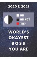 2020 & 2021 Two-Year Daily Planner - Best Gift For Boss - Funny Yoda Quote Appointment Book - Two Year Weekly Agenda Notebook For Okayist Manager: Star Wars Fan Logbook - Starts Month of January - 2 Calendar Years of Monthly Plans - Day Log For Director