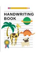 Handwriting Book: Kindergarten writing paper with lines for elementary school-aged children