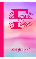 Fiona Dot Journal: Personalized Custom First Name Personal Dotted Bullet Grid Writing Diary - Cute Pink & Purple Watercolor Cover - Daily Journaling for Journalists & 