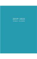 2019-2021 Weekly Planner: Large Three Year Planner with Blue Cover