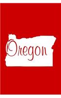 Oregon - Red Lined Notebook with Margins: 101 Pages, Medium Ruled, 6 x 9 Journal, Soft Cover