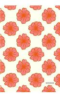 Notebook: Cute Lined Journal with Beautiful Floral Flower Pattern in Pink and Orange