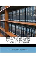 Philodemi Volumina Rhetorica Edidit Dr Siegfried Sudhaus Volume Suppl