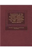 Constitution of the Commonwealth of Kentucky